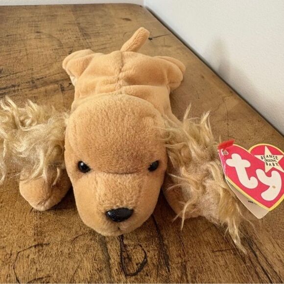 Vintage Ty Beanie Baby Spunky Cockerspaniel Tan Dog Stuffed Animal Plush Toy - Picture 1 of 9